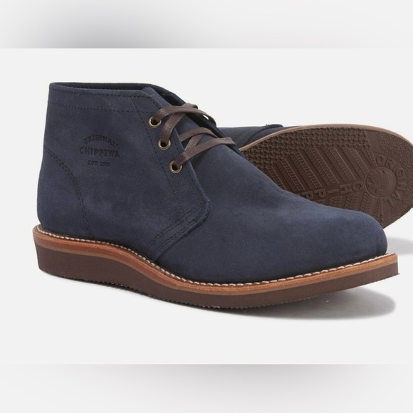 Chippewa Navy Suede Boots - Picture 1 of 5